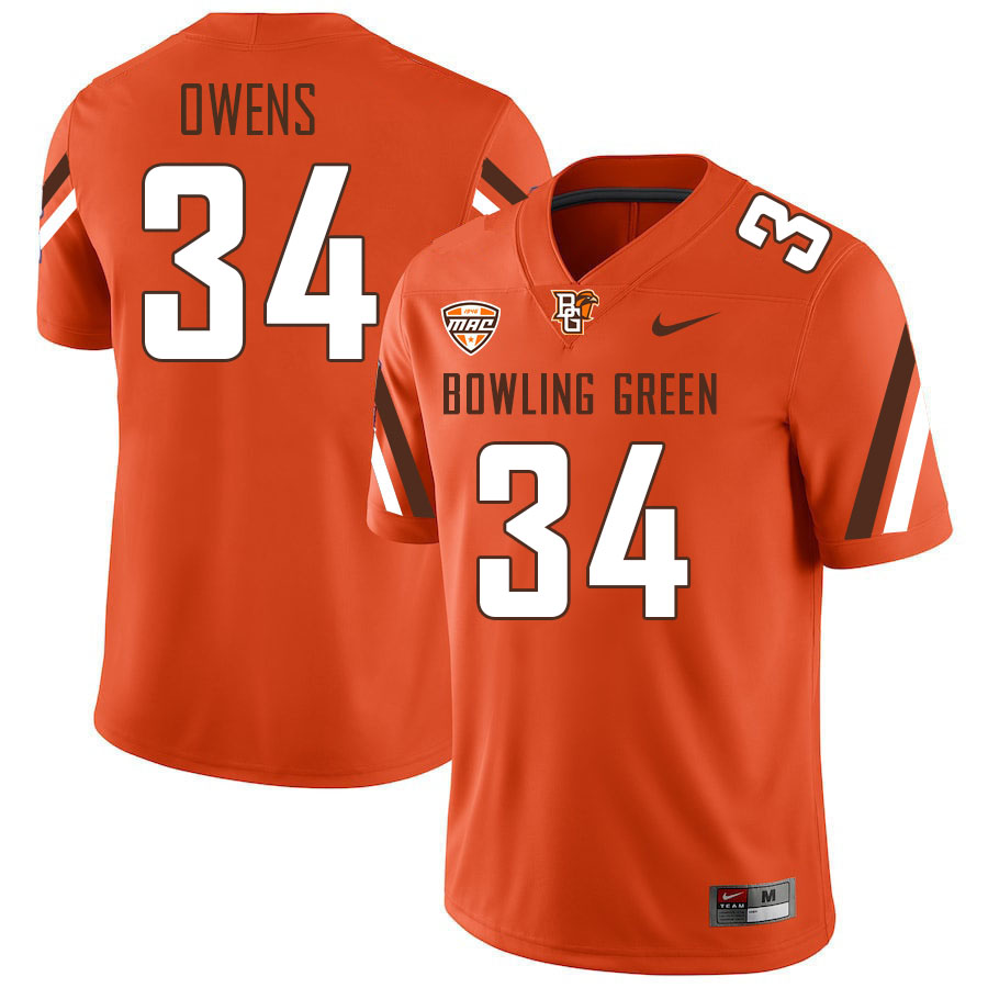 Bowling Green Falcons #34 Elias Owens College Football Jerseys Stitched-Orange